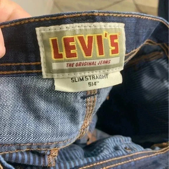 Euc Levi’s slim straight 514 dark wash adjustable waist and zippered jeans 36/30 - Picture 11 of 14